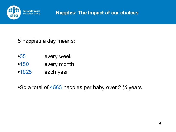 Nappies: The impact of our choices 5 nappies a day means: • 35 •