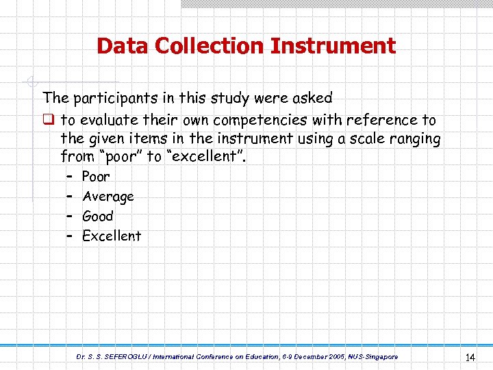 Data Collection Instrument The participants in this study were asked q to evaluate their