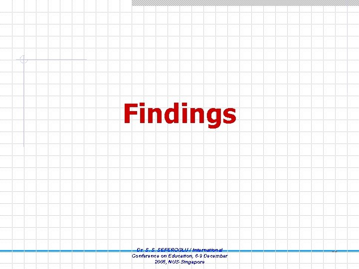 Findings Dr. S. S. SEFEROGLU / International Conference on Education, 6 -9 December 2005,