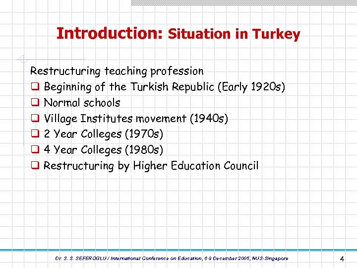 Introduction: Situation in Turkey Restructuring teaching profession q Beginning of the Turkish Republic (Early