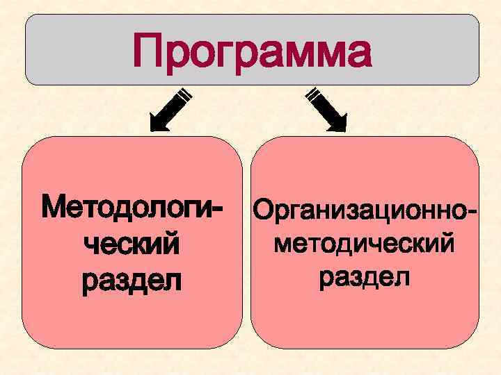 Программа Методологи- Организационнометодический раздел 