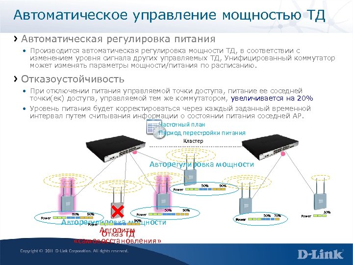Автоматическое управление мощностью ТД Автоматическая регулировка питания • Производится автоматическая регулировка мощности ТД, в