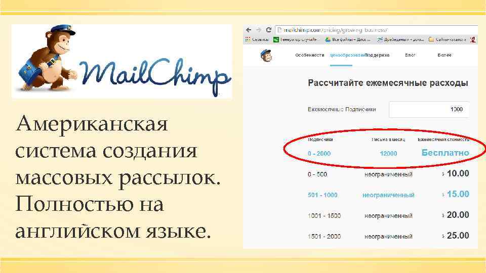 Американская система создания массовых рассылок. Полностью на английском языке. 