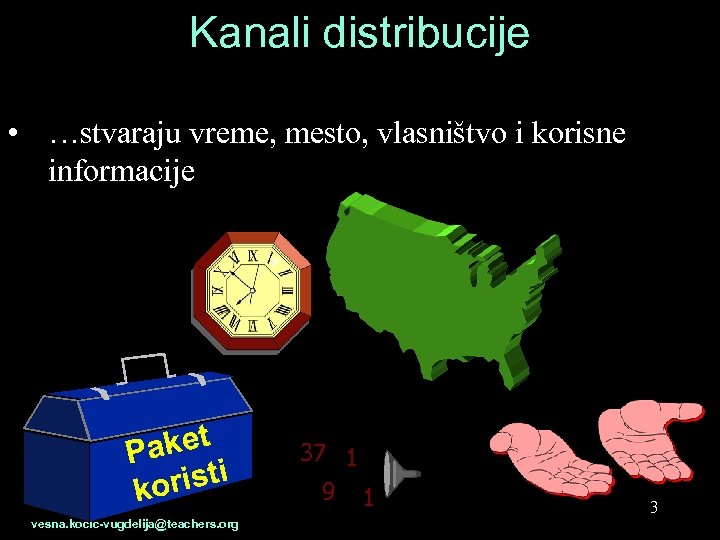 Kanali distribucije • …stvaraju vreme, mesto, vlasništvo i korisne informacije aket P risti ko