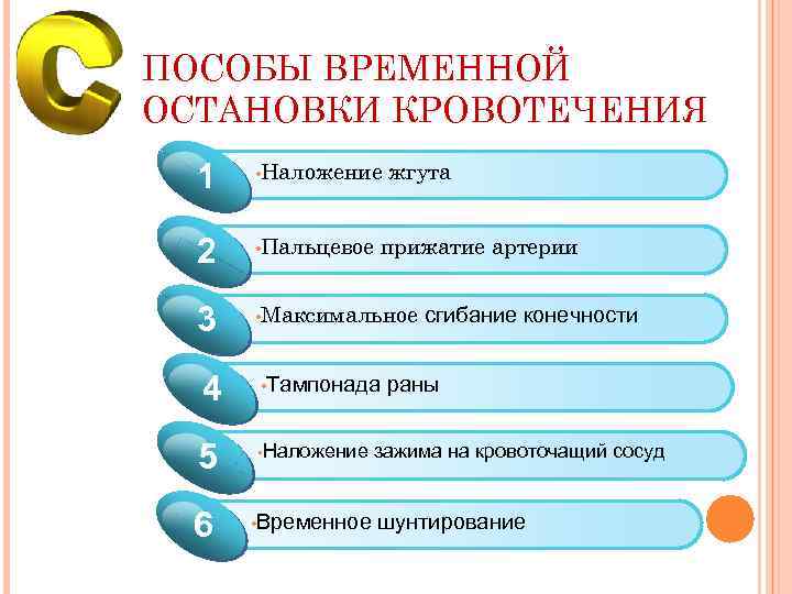 ПОСОБЫ ВРЕМЕННОЙ ОСТАНОВКИ КРОВОТЕЧЕНИЯ 1 1 • Наложение 1 2 • Пальцевое 1 3