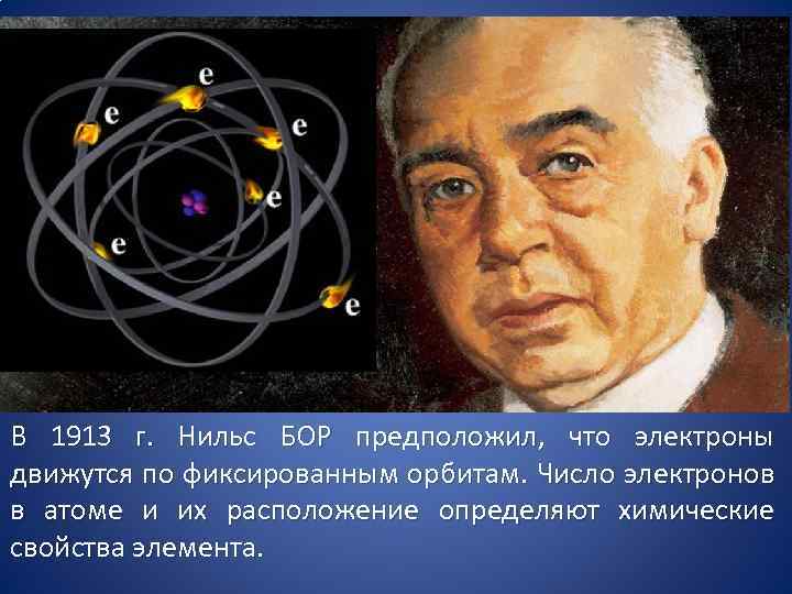 В 1913 г. Нильс БОР предположил, что электроны движутся по фиксированным орбитам. Число электронов