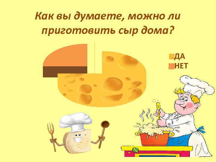 Как вы думаете, можно ли приготовить сыр дома? ДА НЕТ 