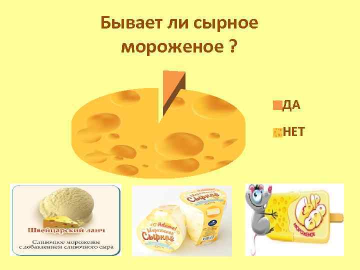 Бывает ли сырное мороженое ? ДА НЕТ 