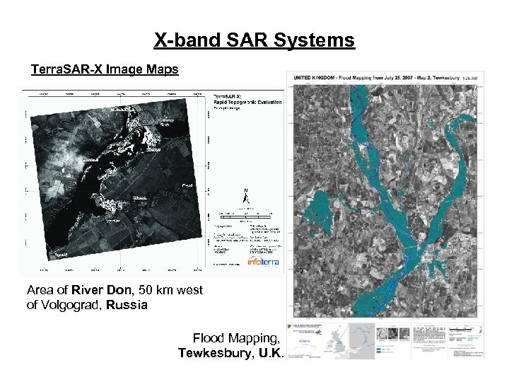 X-band SAR Systems Terra. SAR-X Image Maps Area of River Don, 50 km west