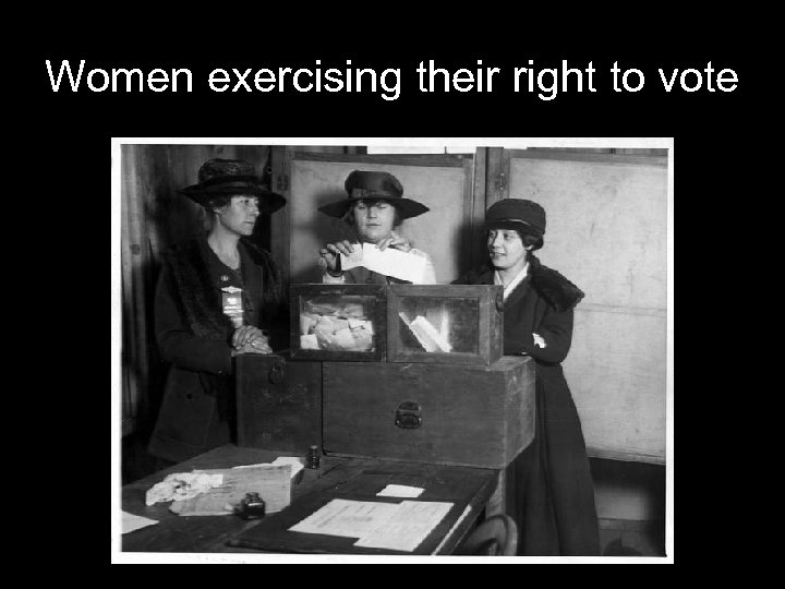 Women exercising their right to vote 