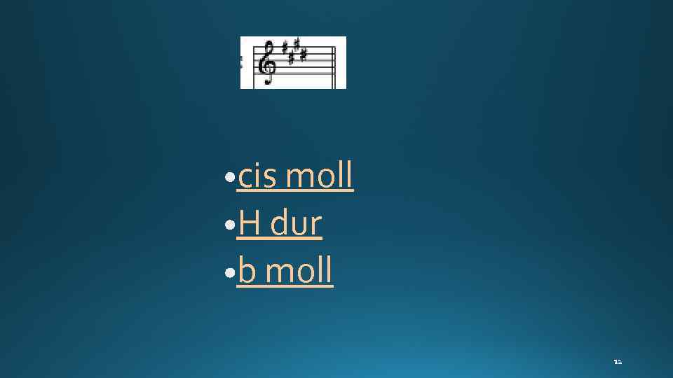 cis moll H dur b moll 