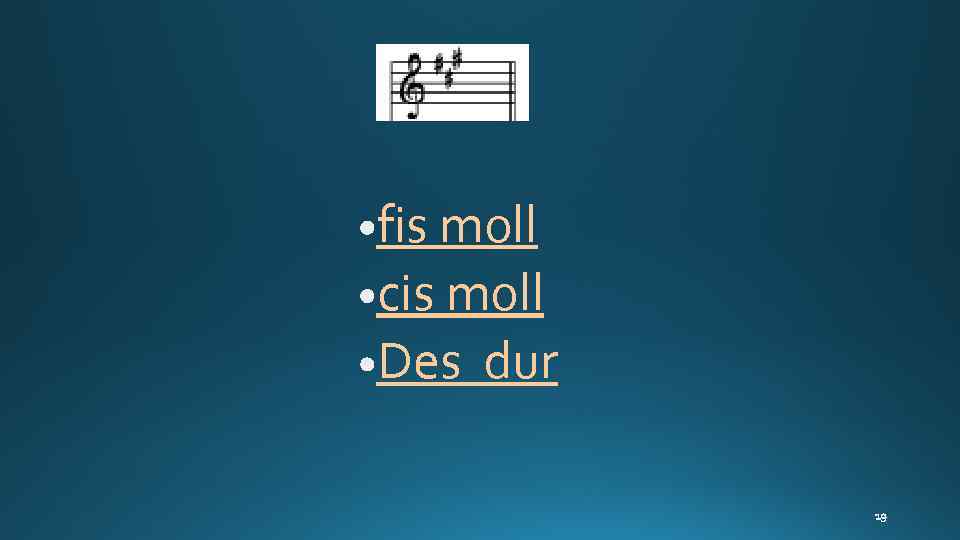 fis moll cis moll Des dur 