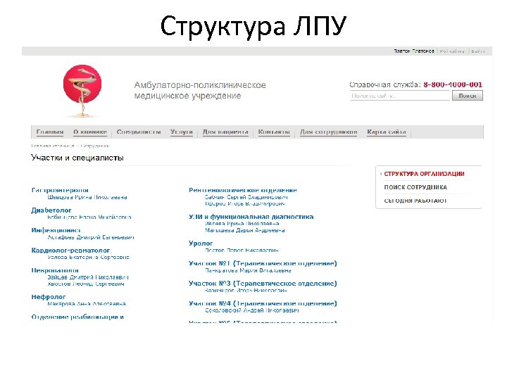 Структура ЛПУ 