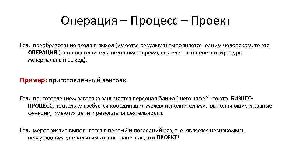 Объем операции. Операции проекта. Операции над процессами. Список операций проекта. Процессы проекта.