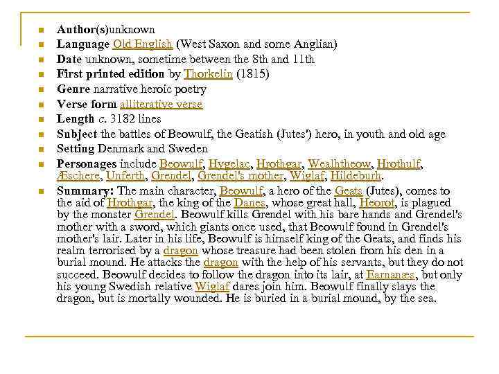 n n n Author(s)unknown Language Old English (West Saxon and some Anglian) Date unknown,