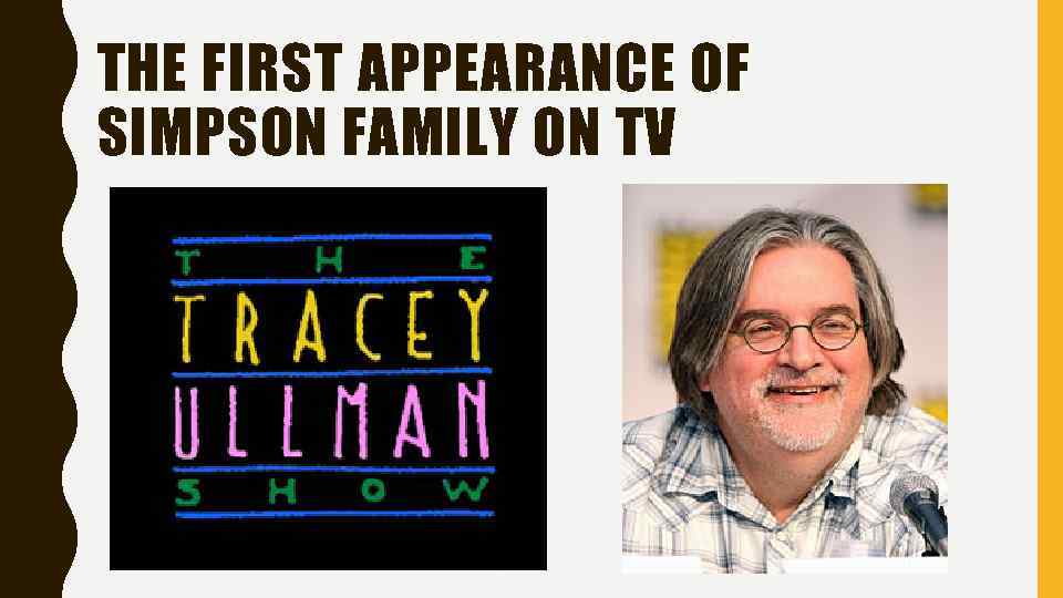 THE FIRST APPEARANCE OF SIMPSON FAMILY ON TV 