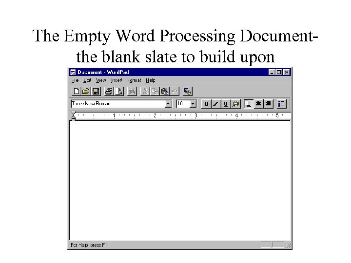 The Empty Word Processing Documentthe blank slate to build upon 