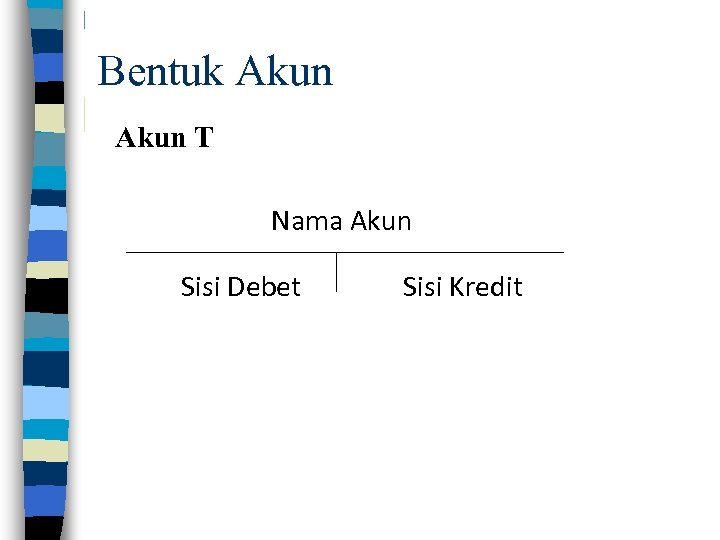 Bentuk Akun T Nama Akun Sisi Debet Sisi Kredit 