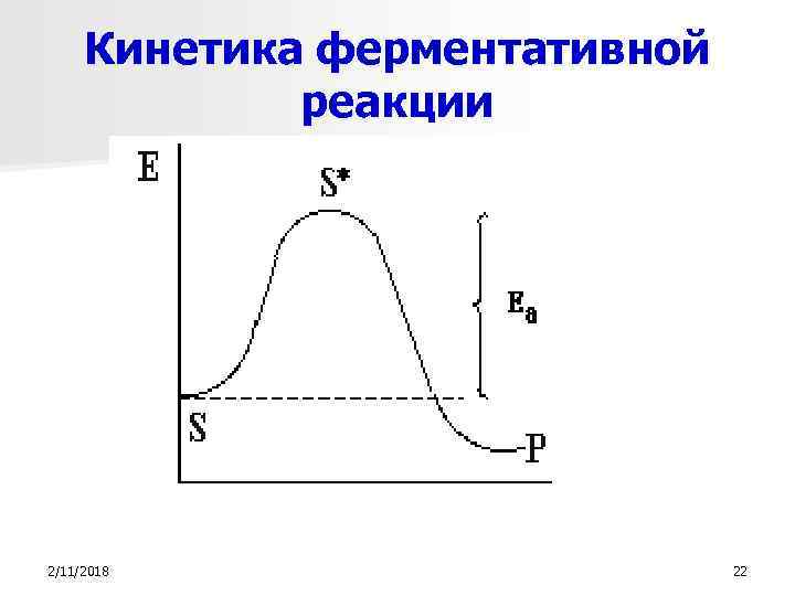 Кинетика ферментативной реакции 2/11/2018 22 