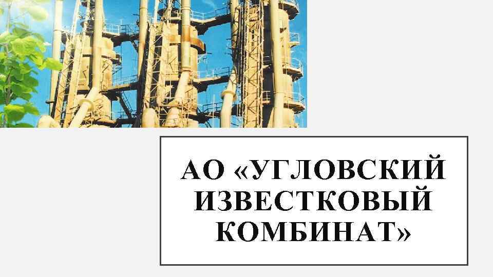 АО «УГЛОВСКИЙ ИЗВЕСТКОВЫЙ КОМБИНАТ» 