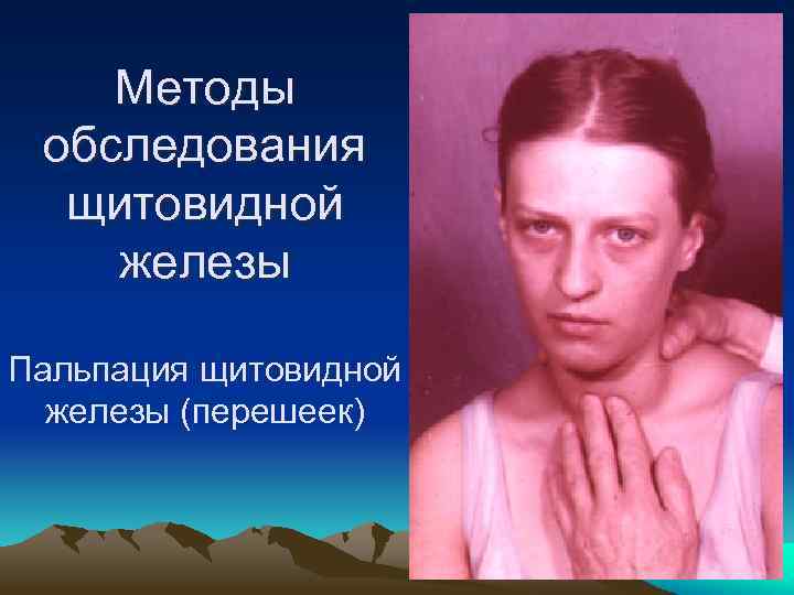 Методы обследования щитовидной железы Пальпация щитовидной железы (перешеек) 