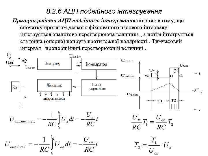 8. 2. 6 АЦП подвійного інтегрування Принцип роботи АЦП подвійного інтегрування полягає в тому,