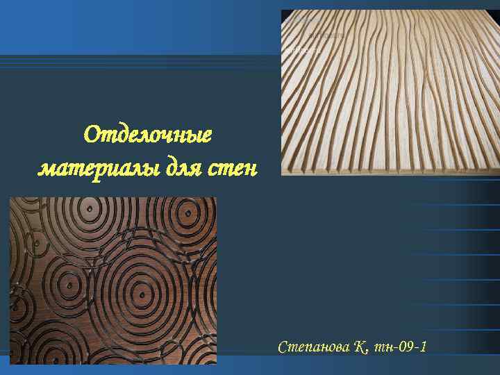 Отделочные материалы для стен Степанова К. тн-09 -1 