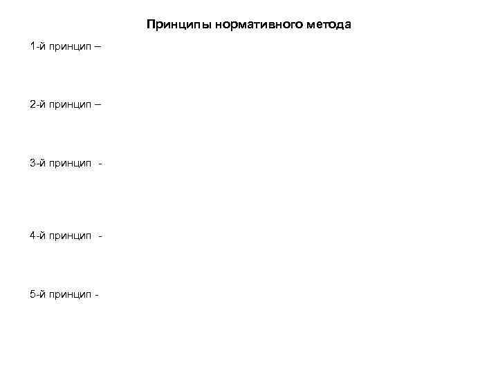 Принципы нормативного метода 1 -й принцип – 2 -й принцип – 3 -й принцип