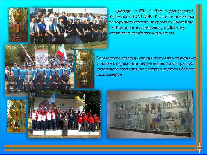  Дважды – в 2003 и 2004 годах команда Уфимского ПСО МЧС России поднималась