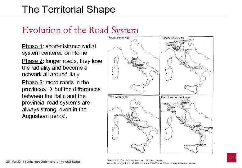 The Territorial Shape Evolution of the Road System Phase 1: short-distance radial system centered