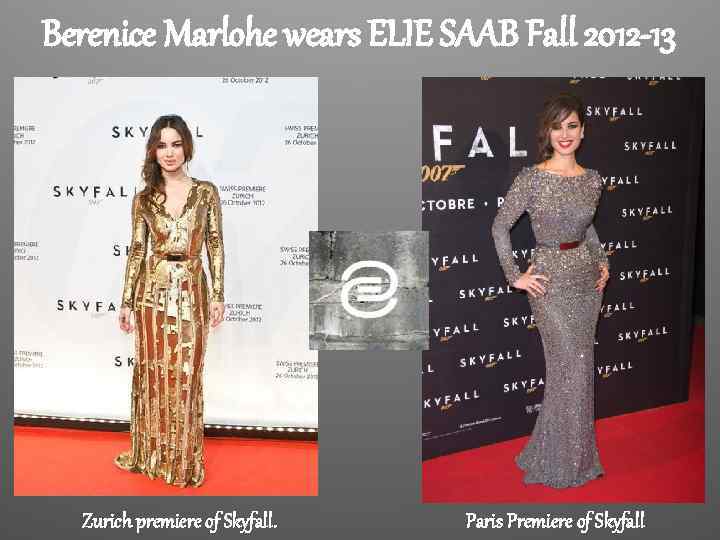 Berenice Marlohe wears ELIE SAAB Fall 2012 -13 Zurich premiere of Skyfall. Paris Premiere