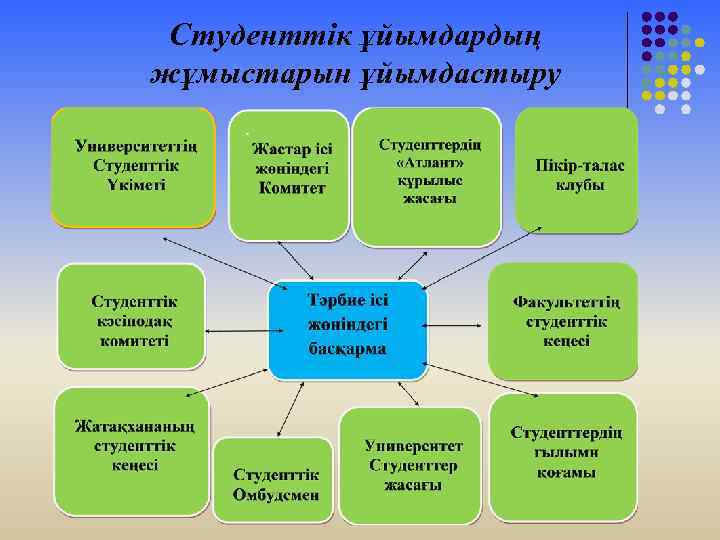 Студенттік ұйымдардың жұмыстарын ұйымдастыру 