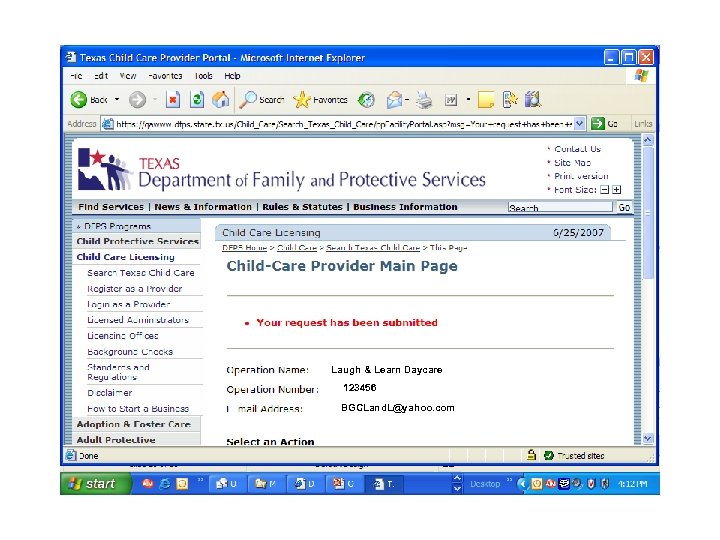 Laugh & Learn Daycare 123456 BGCLand. L@yahoo. com 