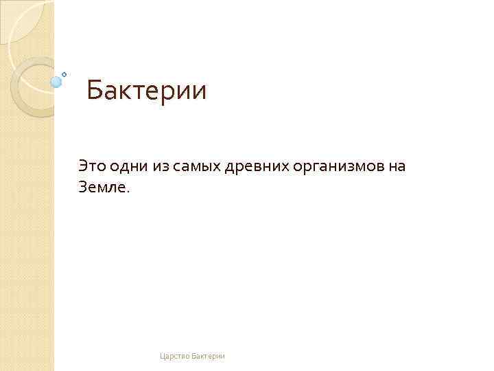 Бактерии Это одни из самых древних организмов на Земле. Царство Бактерии 
