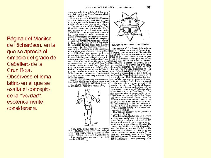 Página del Monitor de Richardson, en la que se aprecia el símbolo del grado