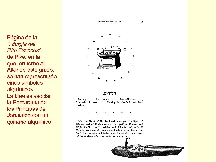 Página de la “Liturgia del Rito Escocés”, de Pike, en la que, en torno