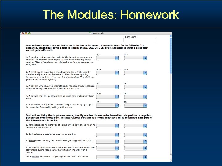 The Modules: Homework 