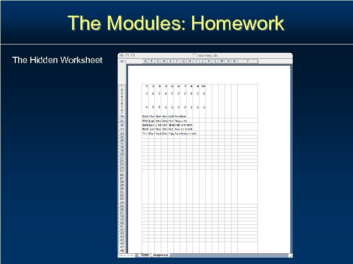 The Modules: Homework The Hidden Worksheet 