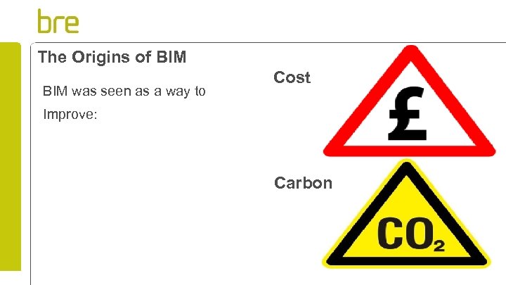 The Origins of BIM was seen as a way to Cost Improve: Carbon 