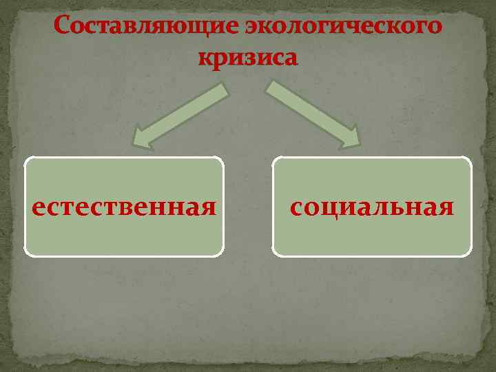 Составляющие экологического кризиса естественная социальная 