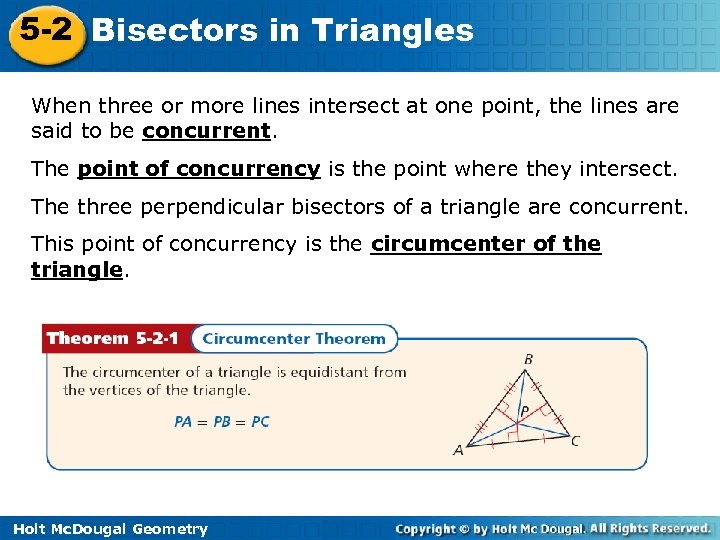 5 2 Bisectors in Triangles Warm Up Lesson