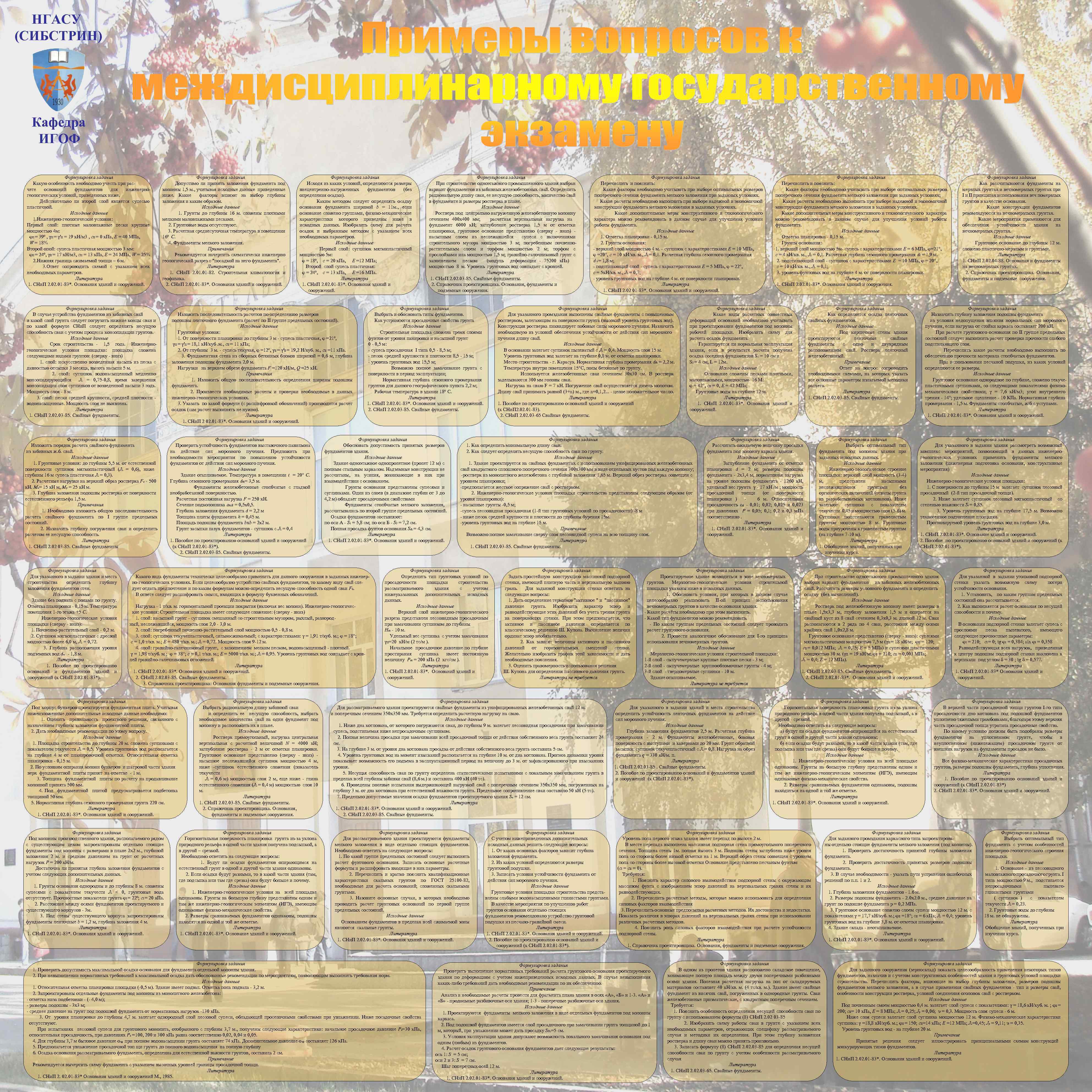 НГАСУ (СИБСТРИН) Кафедра ИГОФ Формулировка задания Какую особенность необходимо учесть при расчете оснований фундаментов