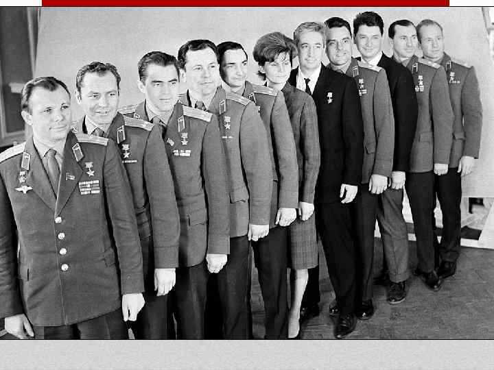 Успехи космической программы Первый отряд космонавтов СССР был сформирован в феврале-апреле 1960 года. q