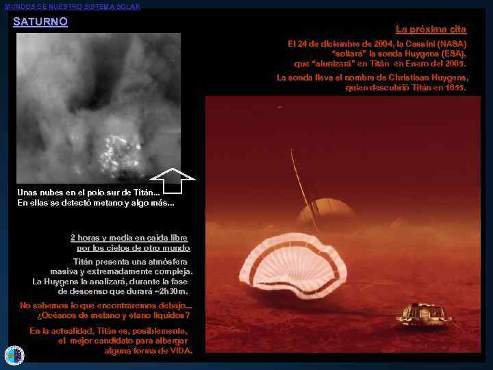 MUNDOS DE NUESTRO SISTEMA SOLAR SATURNO La próxima cita El 24 de diciembre de