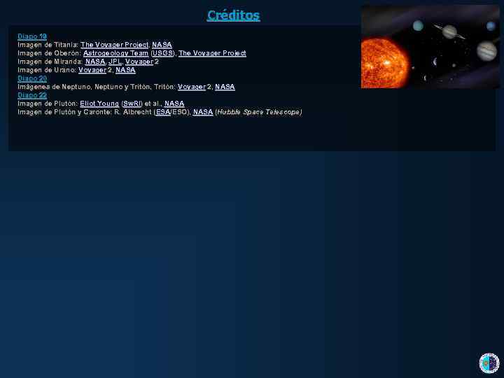 Créditos Diapo 19 Imagen de Titania: The Voyager Project, NASA Titania: Project, Imagen de