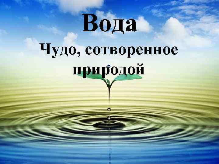 Вода чудо природы презентация