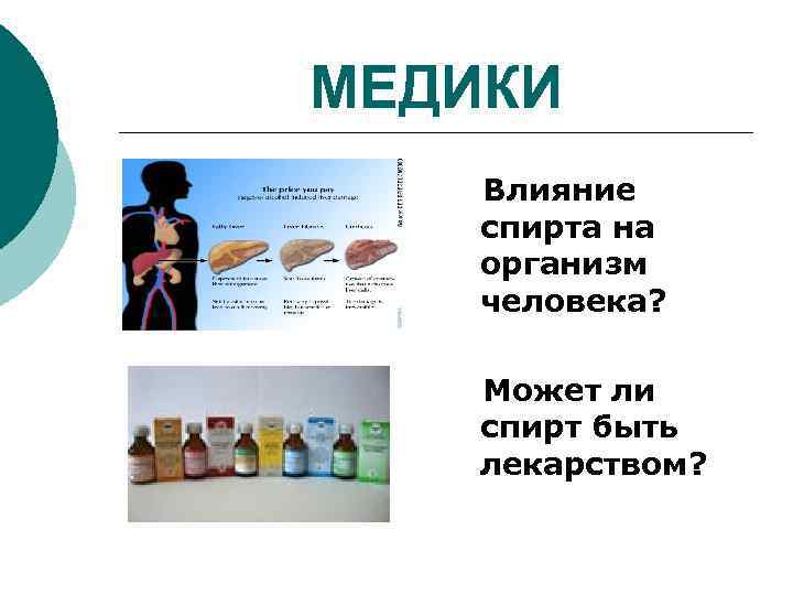 МЕДИКИ Влияние спирта на организм человека? Может ли спирт быть лекарством? 