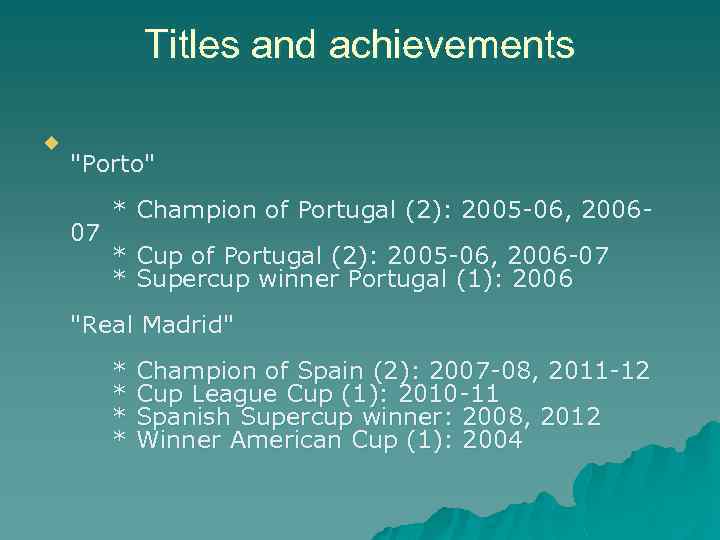 Titles and achievements u 