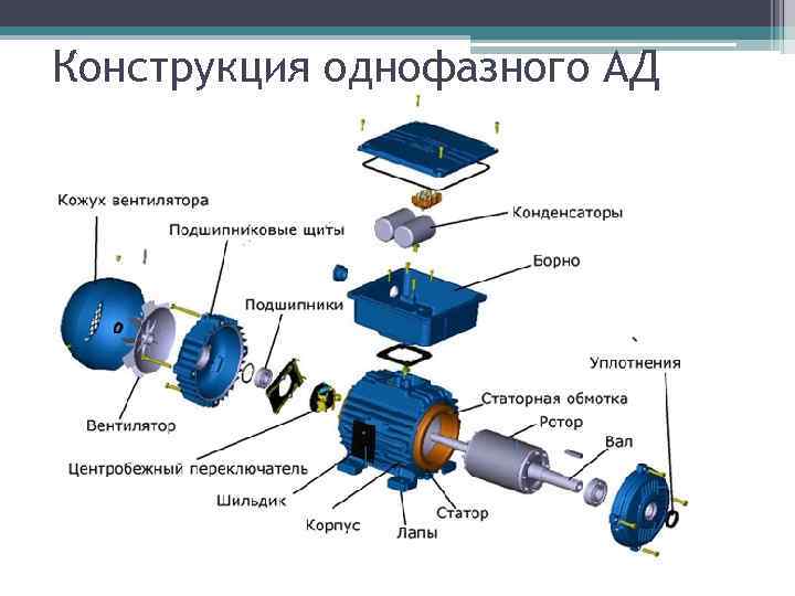 Конструкция однофазного АД 