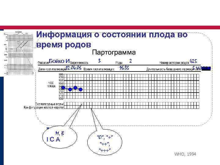 Информация о состоянии плода во время родов Бойко И 12. 04. 06 ” M,